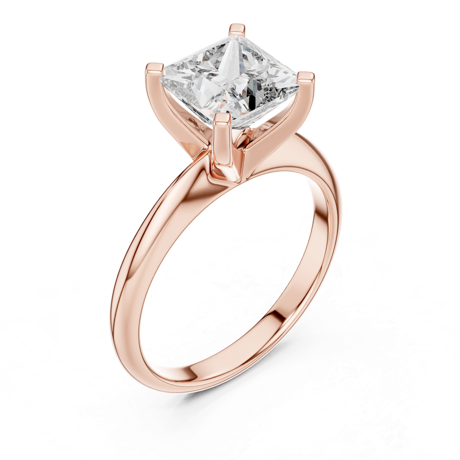 2.00 Cts Princess Cut Lab Grown Women's Gold Diamond Ring LR-053