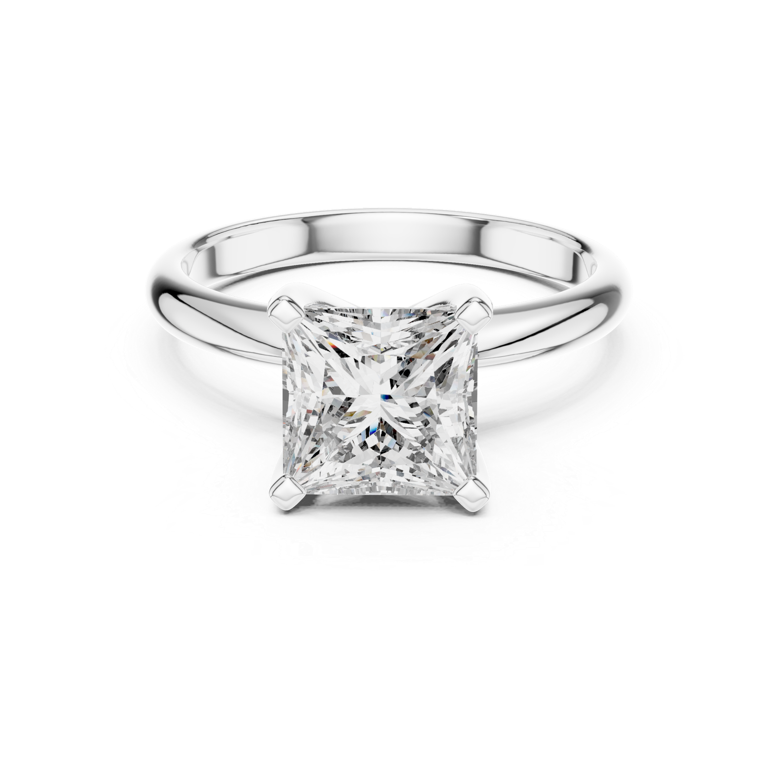 2.00 Cts Princess Cut Lab Grown Women's Gold Diamond Ring LR-053