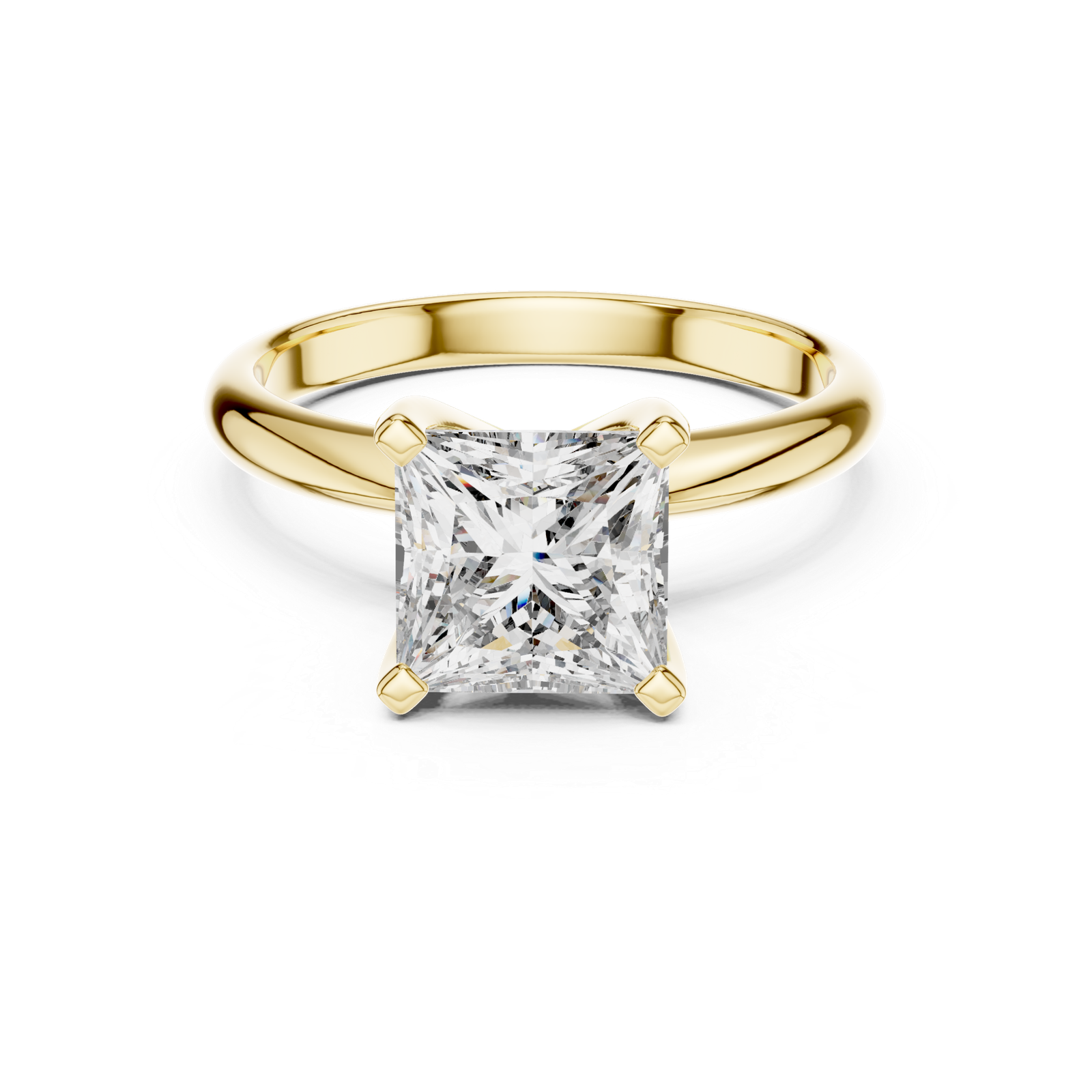 2.00 Cts Princess Cut Lab Grown Women's Gold Diamond Ring LR-053