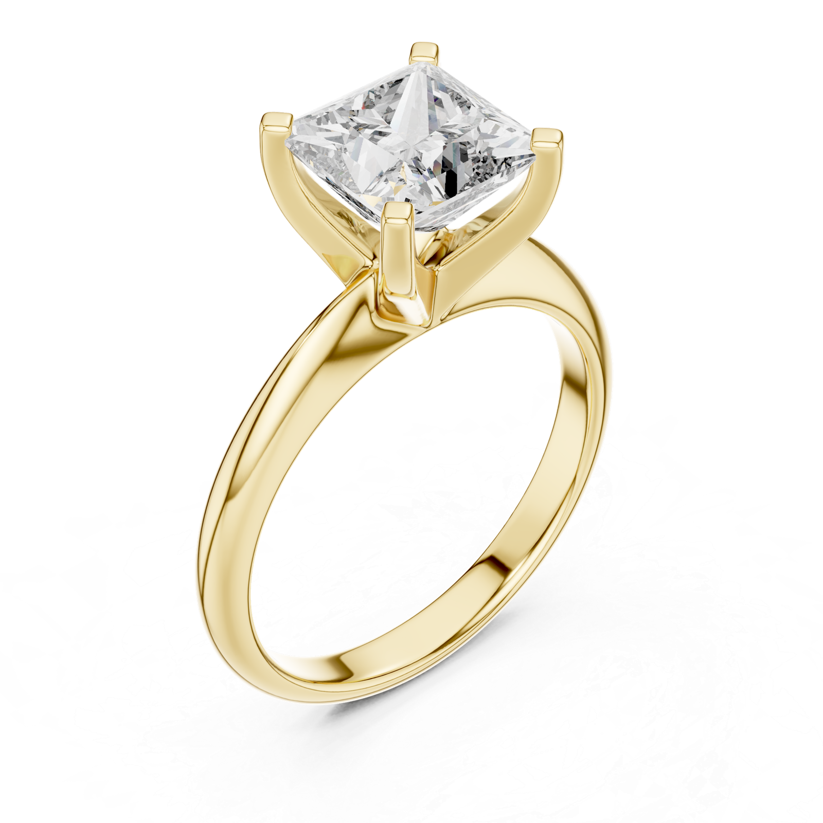2.00 Cts Princess Cut Lab Grown Women's Gold Diamond Ring LR-053