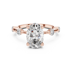 2.24 Cts Oval Cut Lab Grown Women's Gold Diamond Ring LR-056