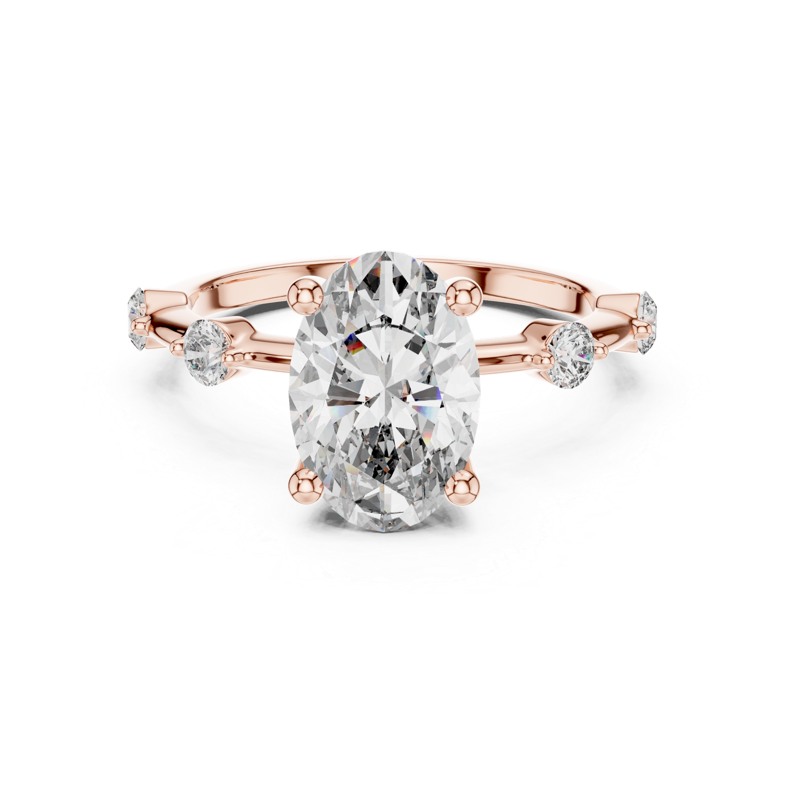 2.24 Cts Oval Cut Lab Grown Women's Gold Diamond Ring LR-056