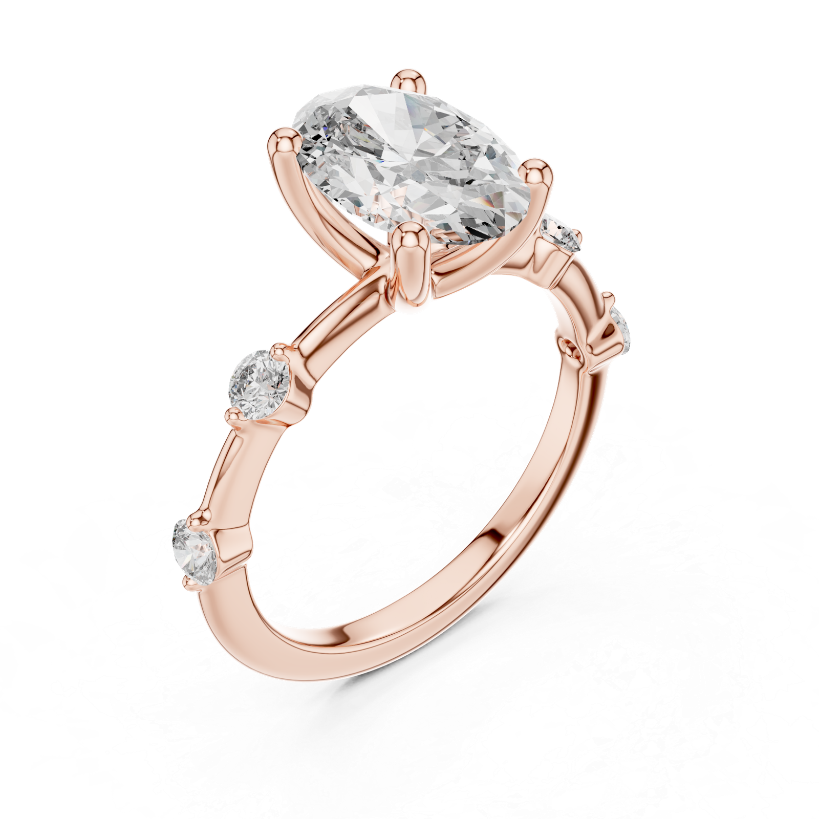 2.24 Cts Oval Cut Lab Grown Women's Gold Diamond Ring LR-056