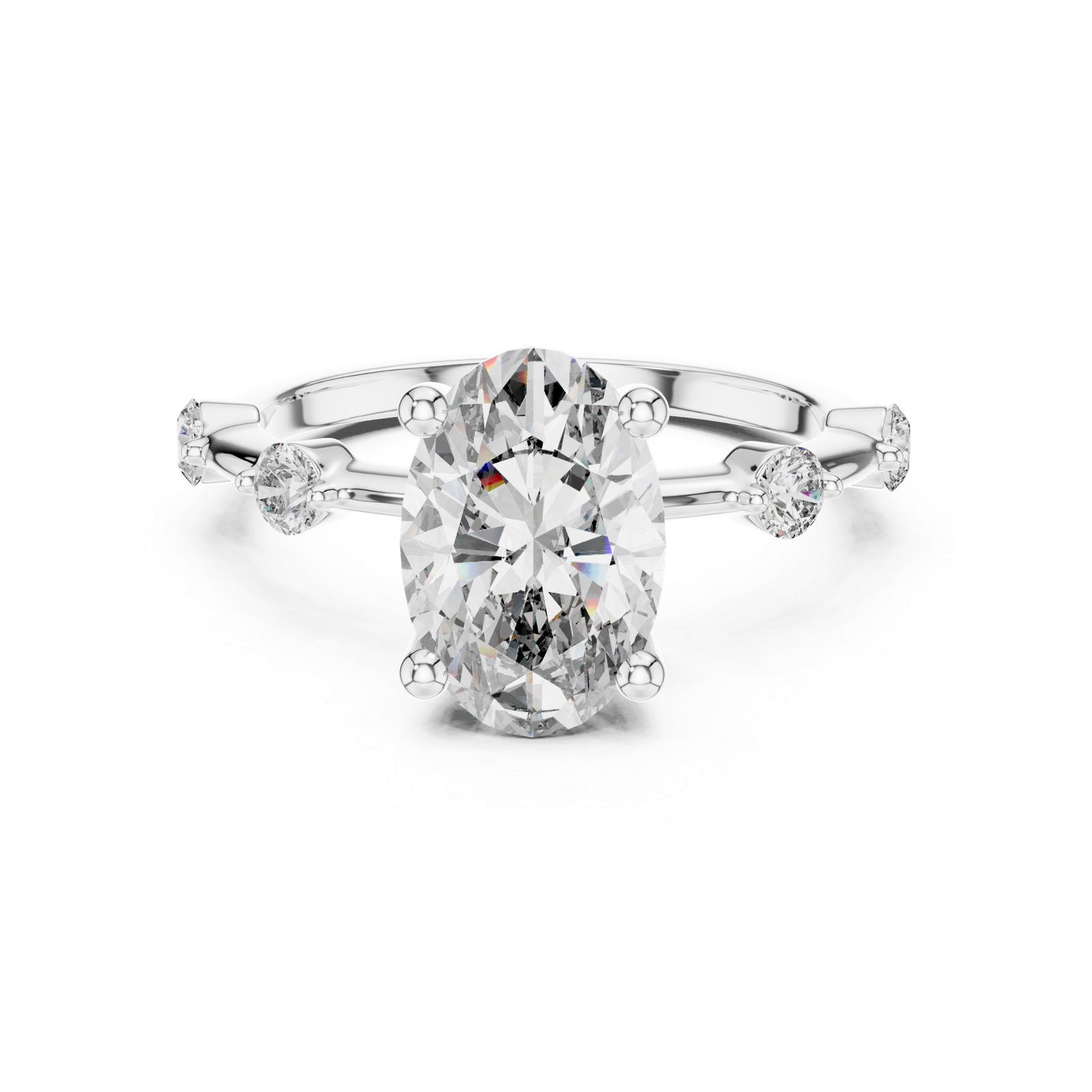 2.24 Cts Oval Cut Lab Grown Women's Gold Diamond Ring LR-056
