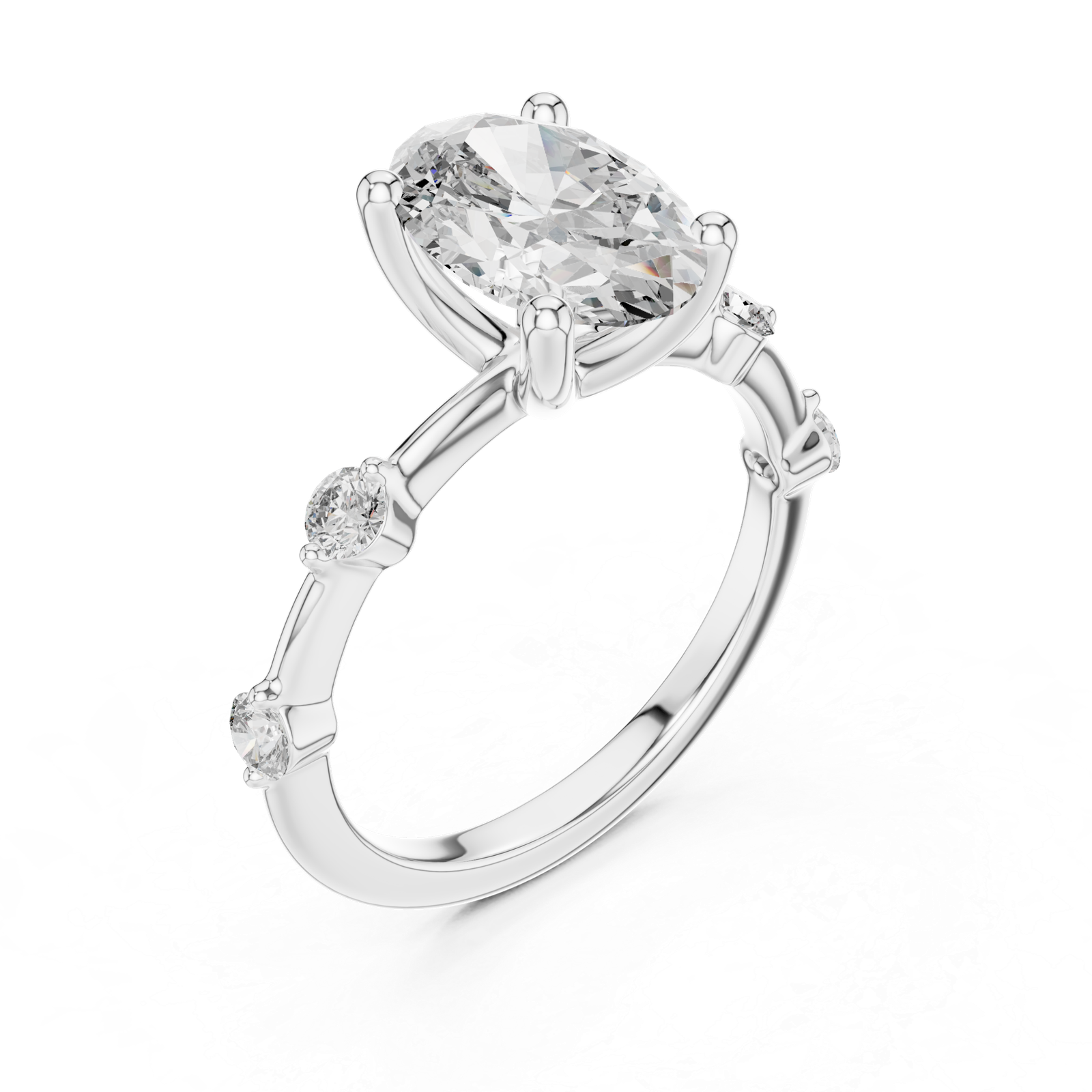 2.24 Cts Oval Cut Lab Grown Women's Gold Diamond Ring LR-056