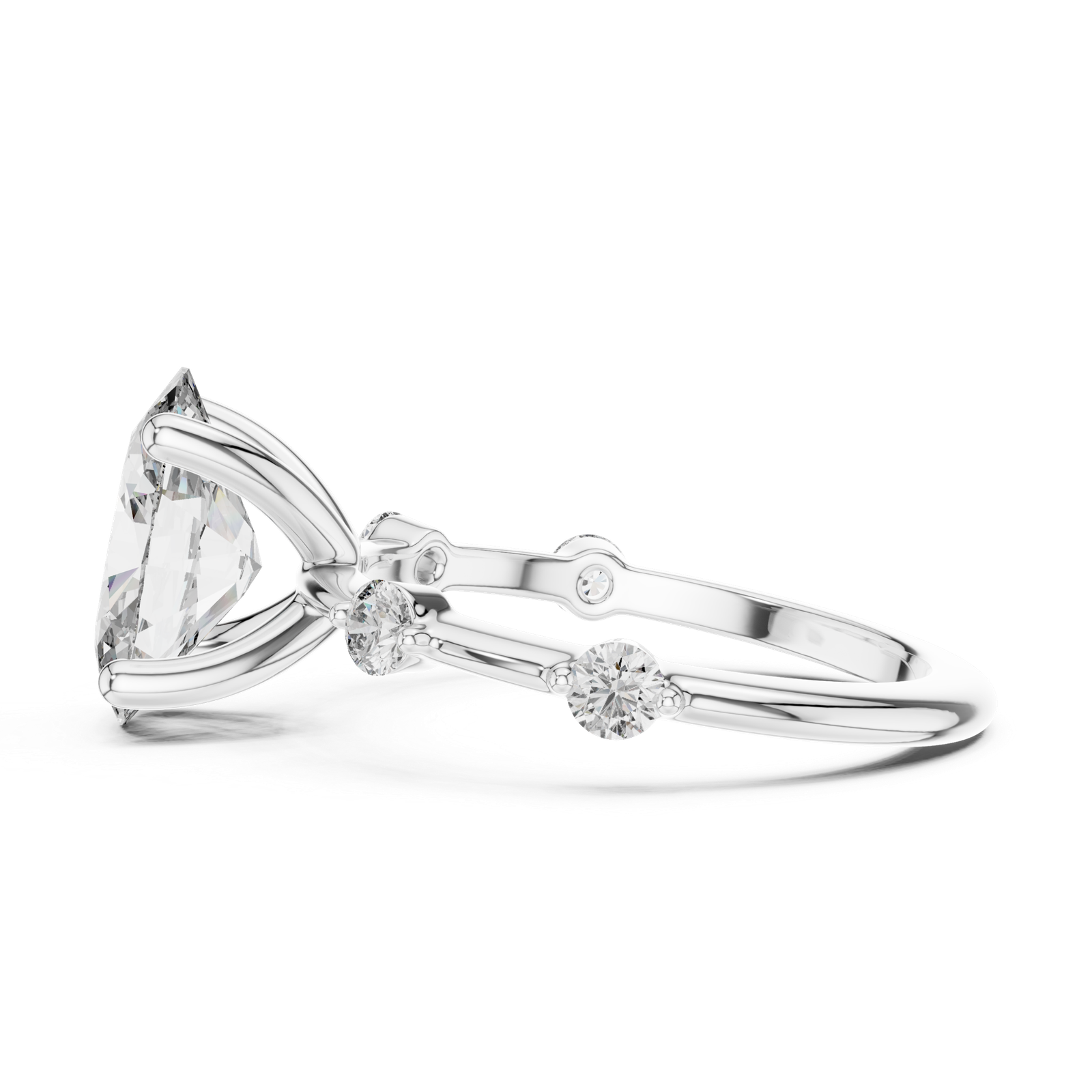 2.24 Cts Oval Cut Lab Grown Women's Gold Diamond Ring LR-056