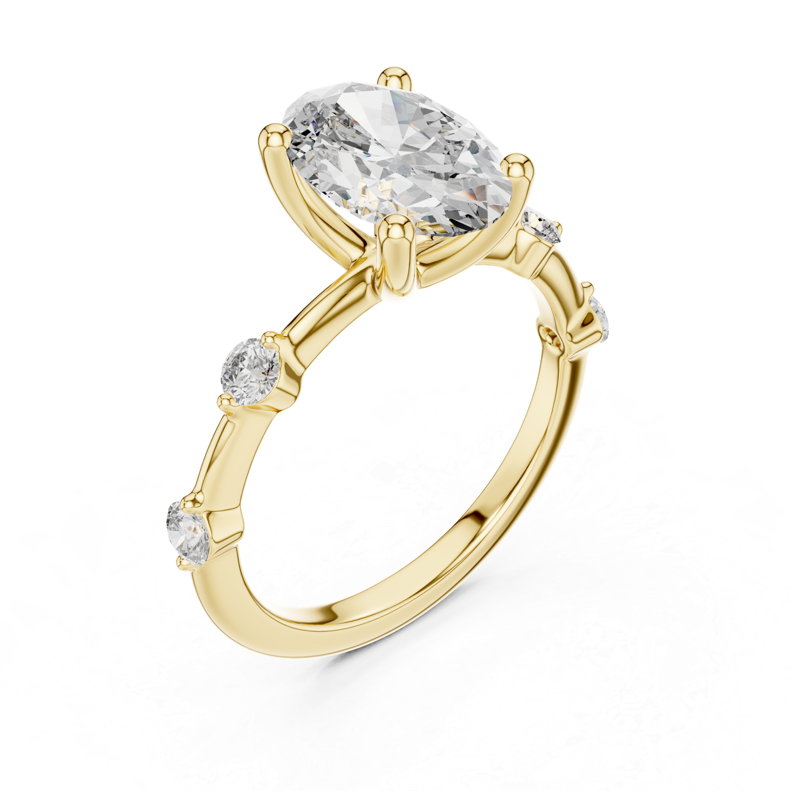 2.24 Cts Oval Cut Lab Grown Women's Gold Diamond Ring LR-056
