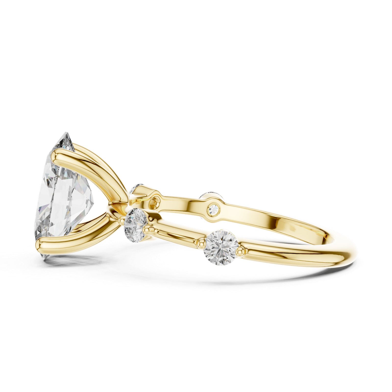 2.24 Cts Oval Cut Lab Grown Women's Gold Diamond Ring LR-056 - Image 2
