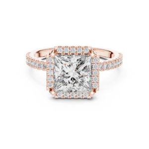 2.93 Cts Princess Cut Lab Grown Women's Gold Diamond Ring LR-057