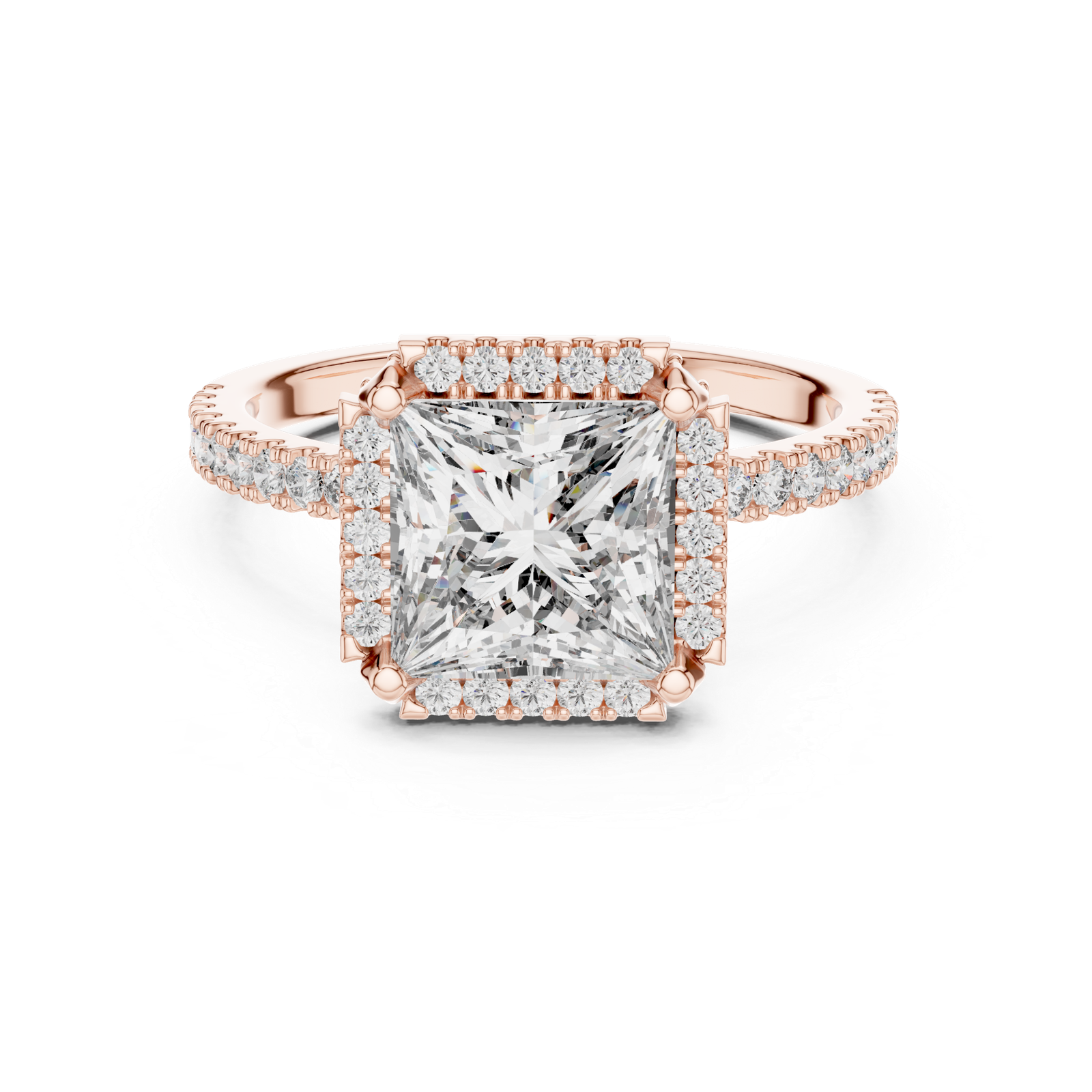 2.93 Cts Princess Cut Lab Grown Women's Gold Diamond Ring LR-057