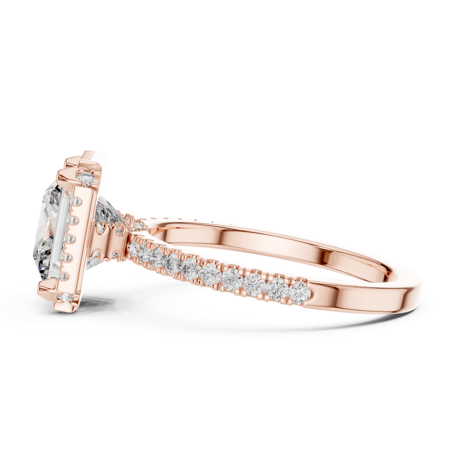 2.93 Cts Princess Cut Lab Grown Women's Gold Diamond Ring LR-057