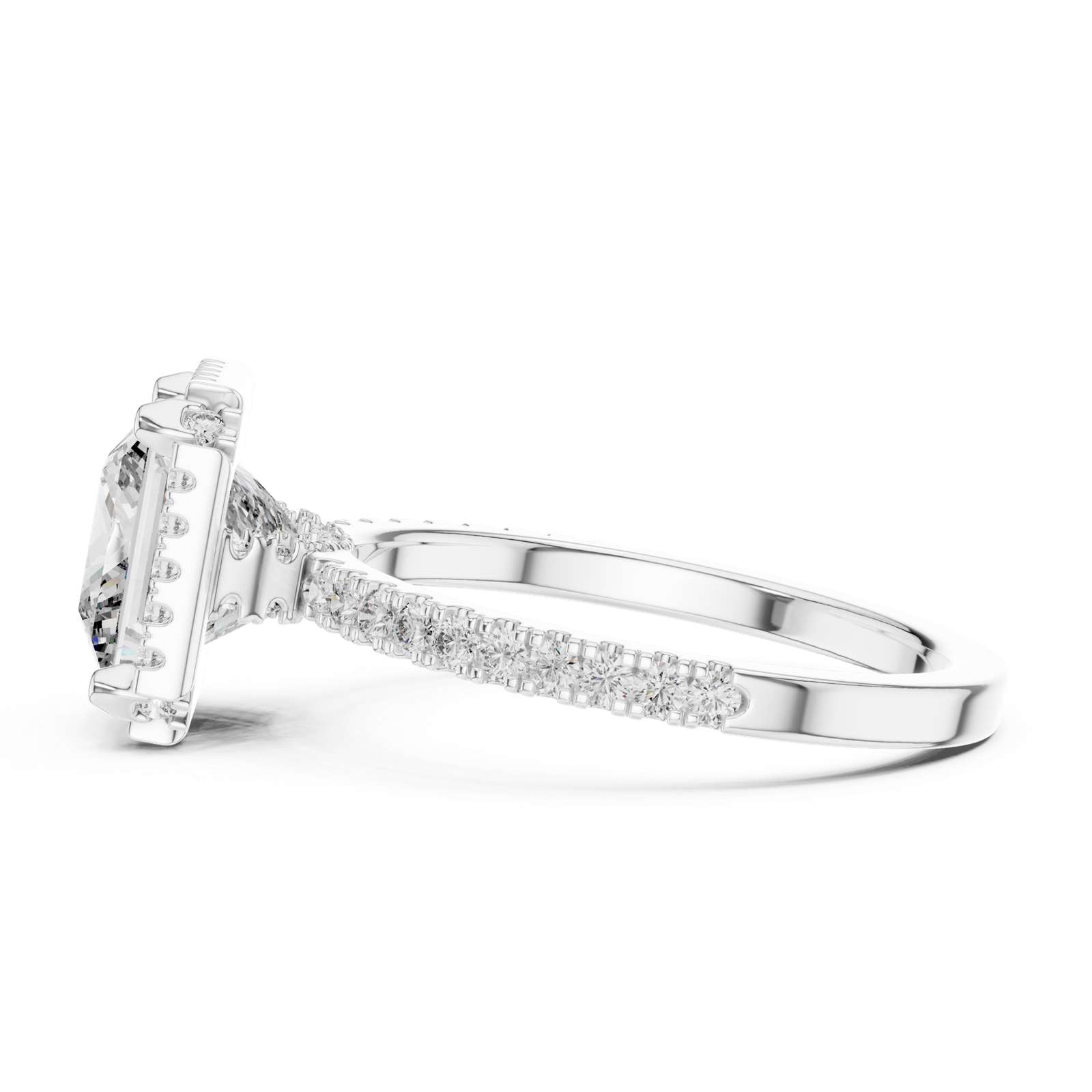 2.93 Cts Princess Cut Lab Grown Women's Gold Diamond Ring LR-057