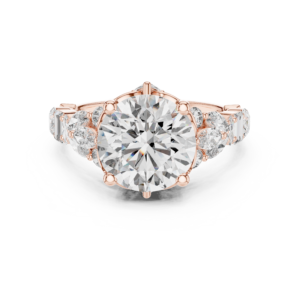 4.04 Cts Round Cut Lab Grown Diamond Women's Gold Ring