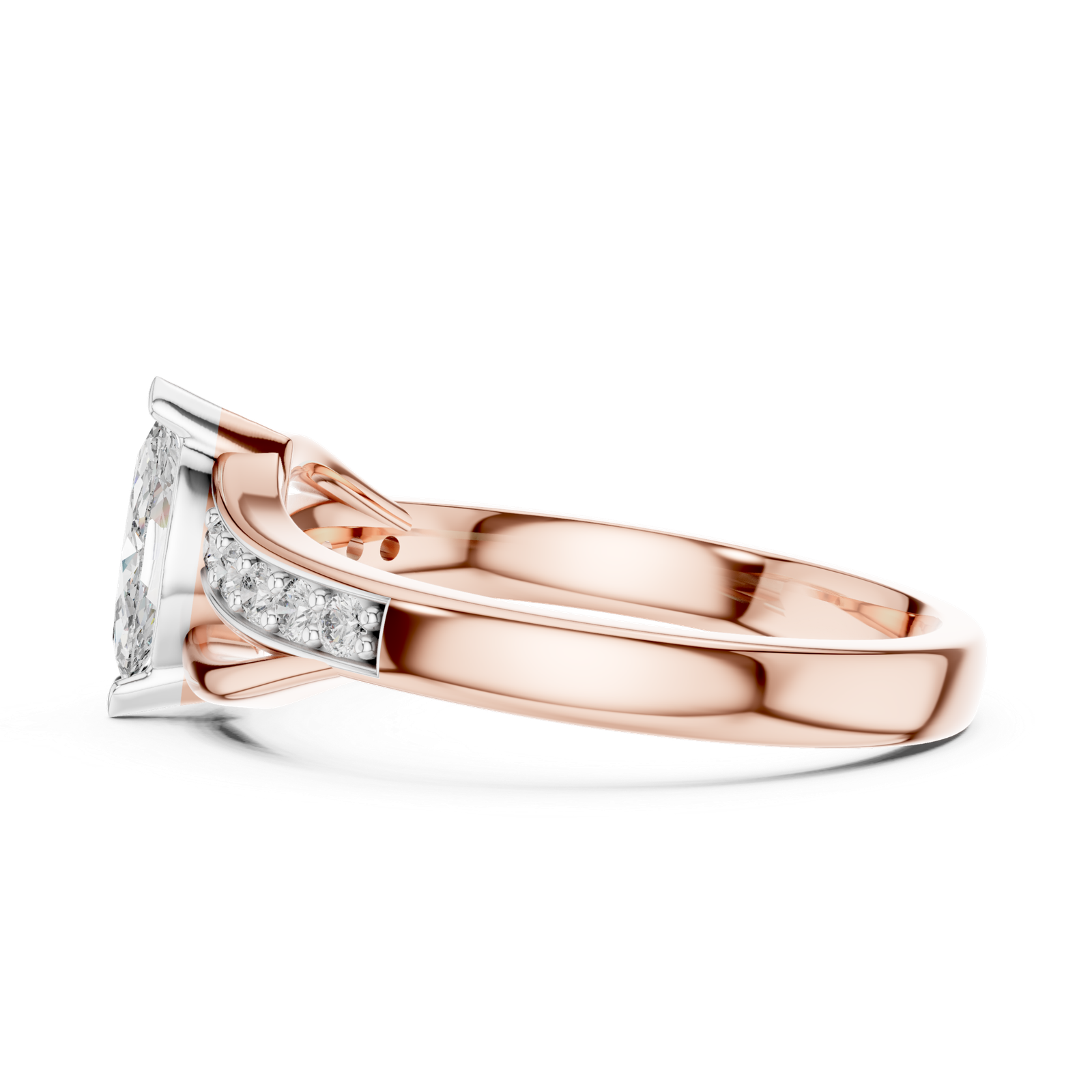 0.40 Cts Marquise Cut Certified Lab Grown Diamond Gold Ring LR-10003