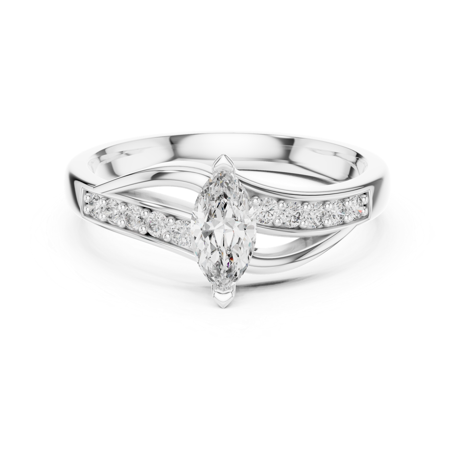 0.40 Cts Marquise Cut Certified Lab Grown Diamond Gold Ring LR-10003