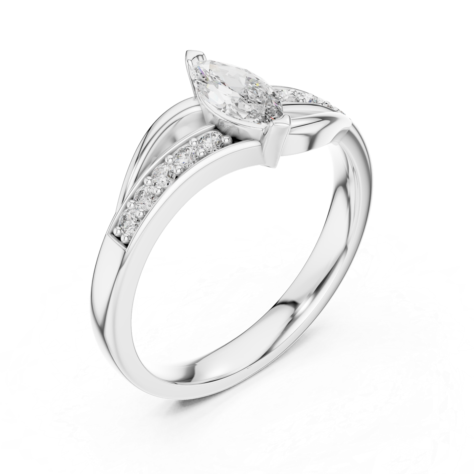 0.40 Cts Marquise Cut Certified Lab Grown Diamond Gold Ring LR-10003