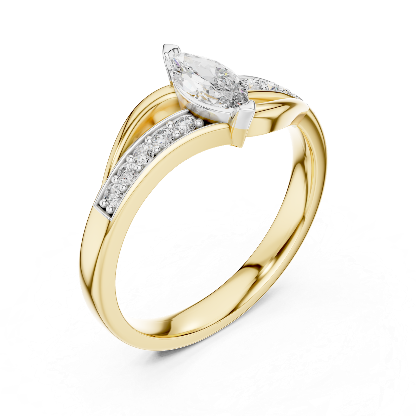 0.40 Cts Marquise Cut Certified Lab Grown Diamond Gold Ring LR-10003