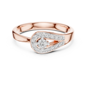 0.20 Cts Round Cut Certified Lab Grown Diamond Gold Ring LR-10004