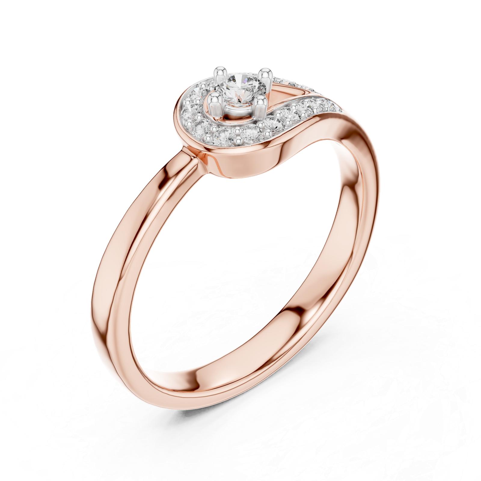 0.20 Cts Round Cut Certified Lab Grown Diamond Gold Ring LR-10004