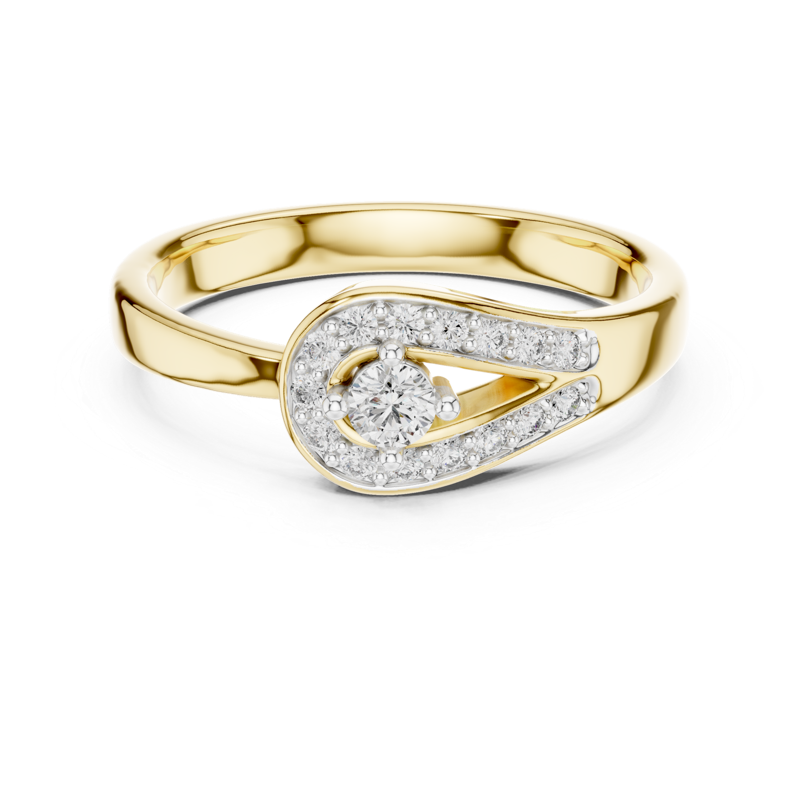 0.20 Cts Round Cut Certified Lab Grown Diamond Gold Ring LR-10004