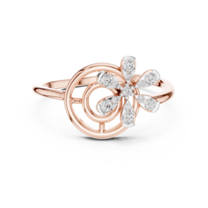 0.14 Cts Round Cut Certified Lab Grown Diamond Gold Ring LR-10043