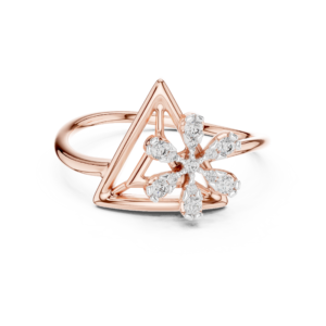 0.14 Cts Round Cut Certified Lab Grown Diamond Gold Ring LR-10044