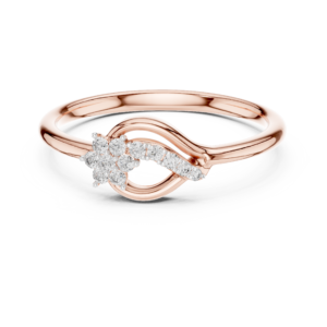 0.10 Cts Round Cut Certified Lab Grown Diamond Gold Ring LR-10046