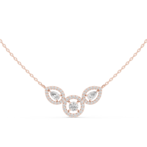 1.11 Ct Round Cut Lab Grown Diamond Gold Mangalsutra Pendant