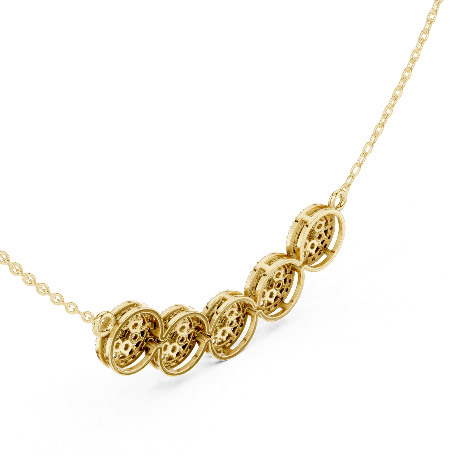 1.06 Ct Round Cut Lab Grown Diamond Gold Mangalsutra Pendant