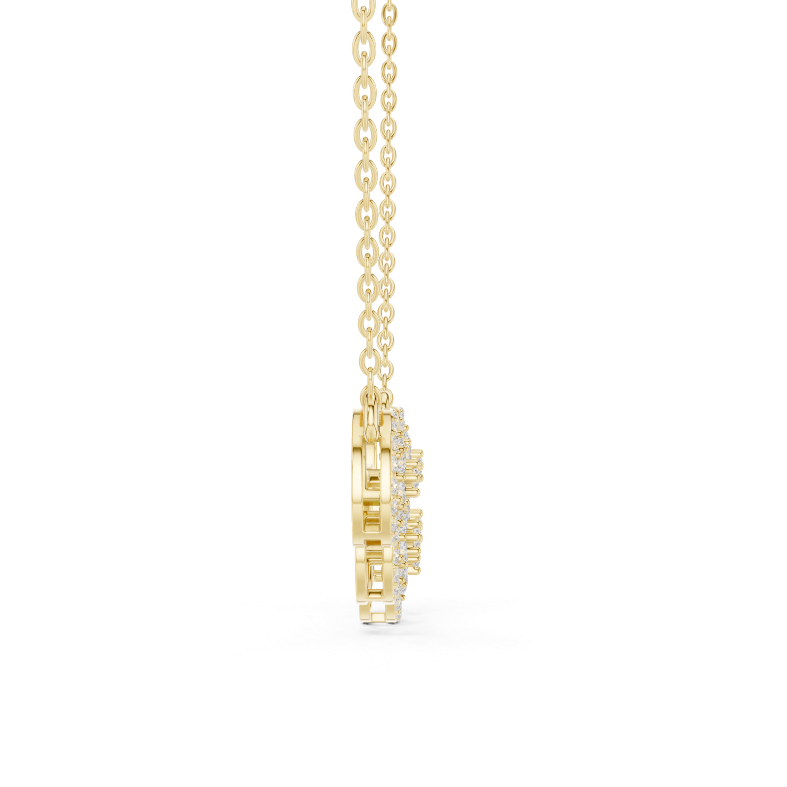 1.06 Ct Round Cut Lab Grown Diamond Gold Mangalsutra Pendant