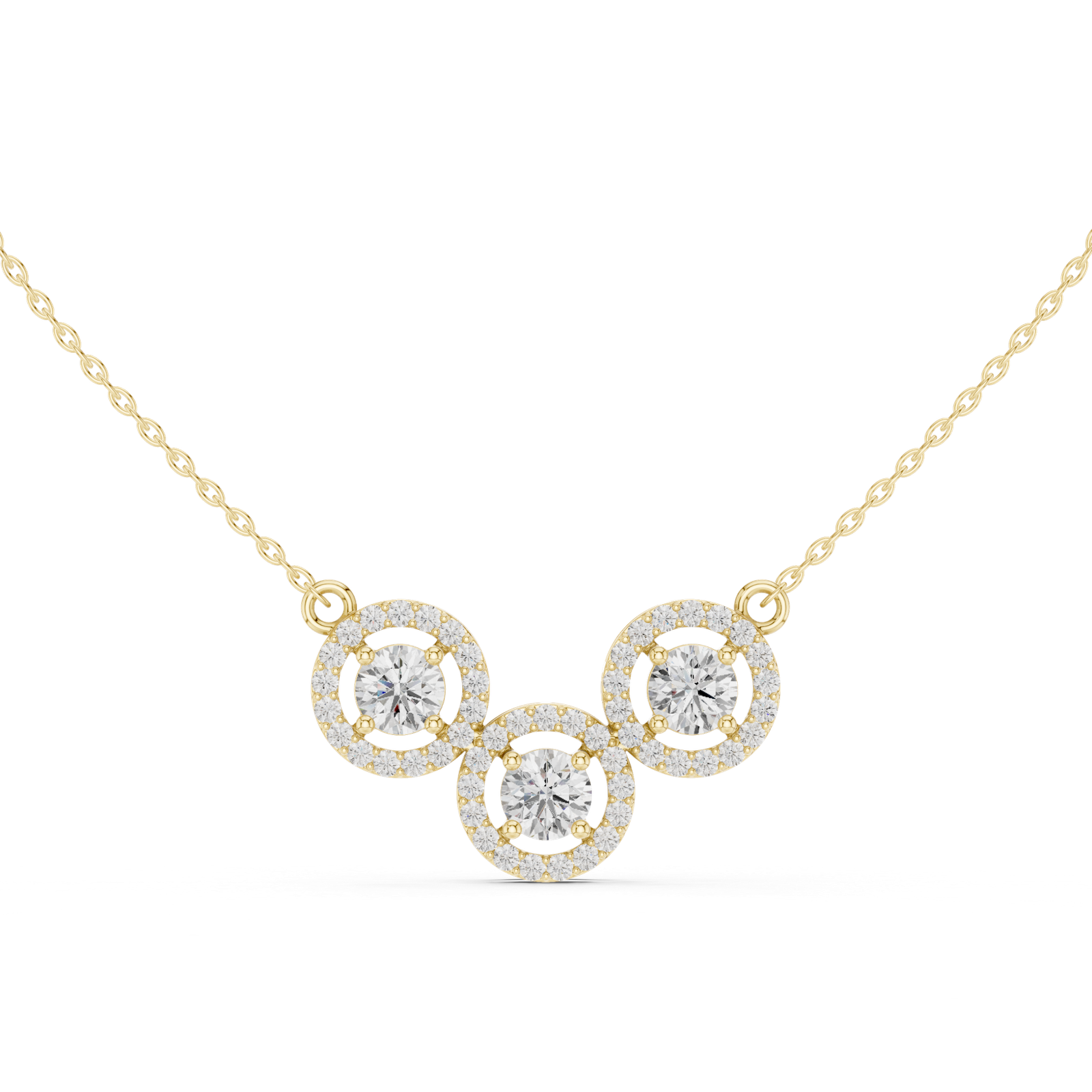 2.26 Ct Round Cut Lab Grown Diamond Gold Mangalsutra Pendant MS-5