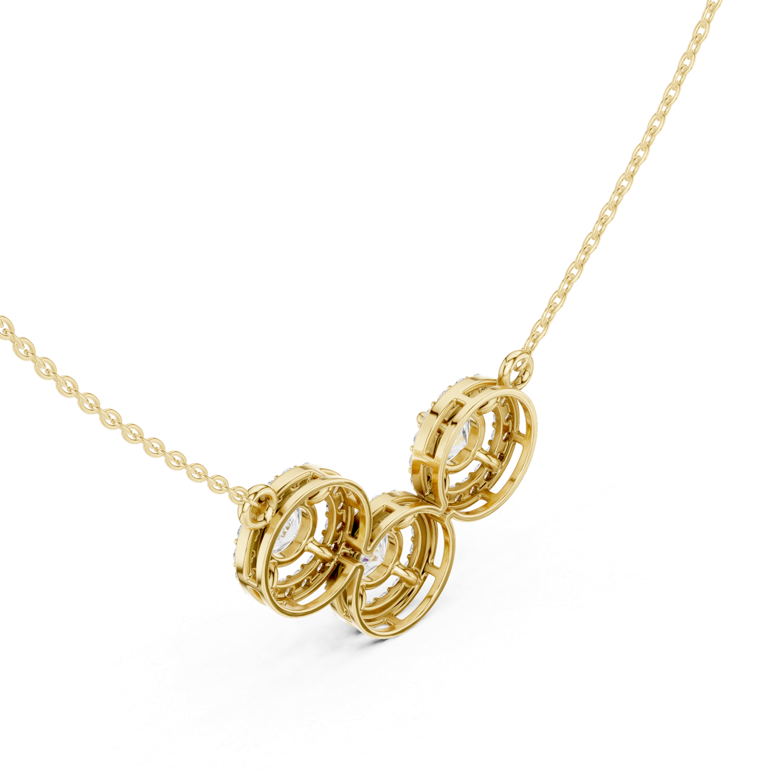 2.26 Ct Round Cut Lab Grown Diamond Gold Mangalsutra Pendant MS-5