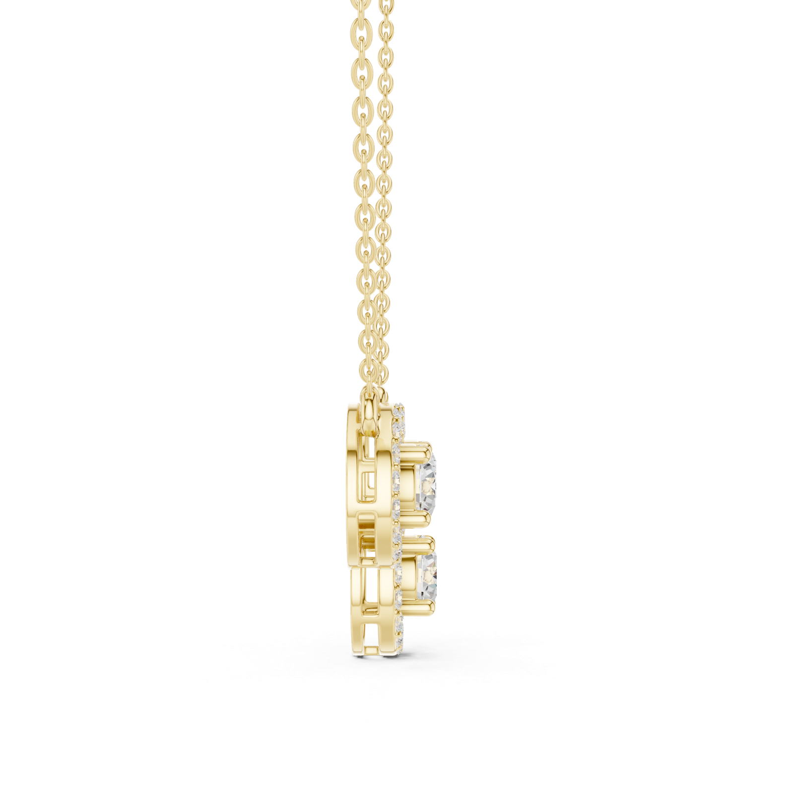 2.26 Ct Round Cut Lab Grown Diamond Gold Mangalsutra Pendant MS-5