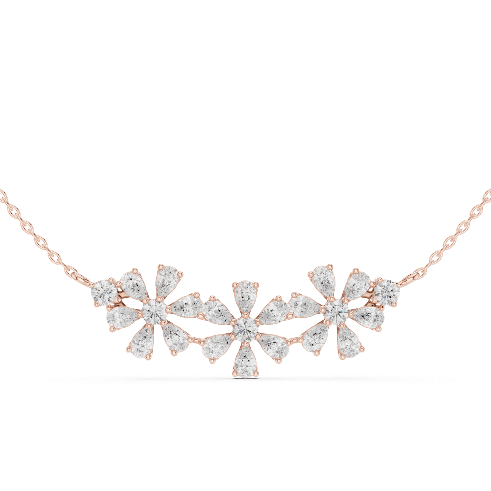 2.22 Cts Pear Cut Lab Grown Diamond Gold Mangalsutra Pendant MS-6