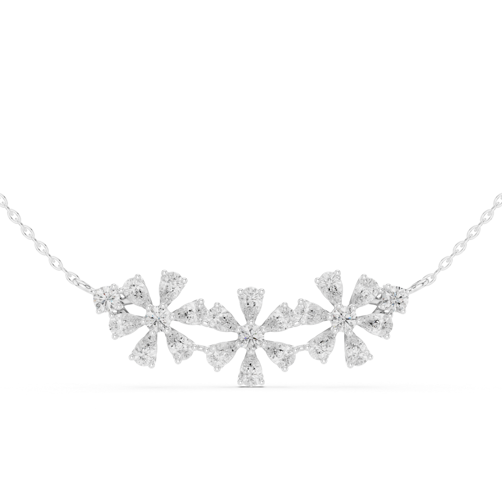 2.22 Cts Pear Cut Lab Grown Diamond Gold Mangalsutra Pendant MS-6