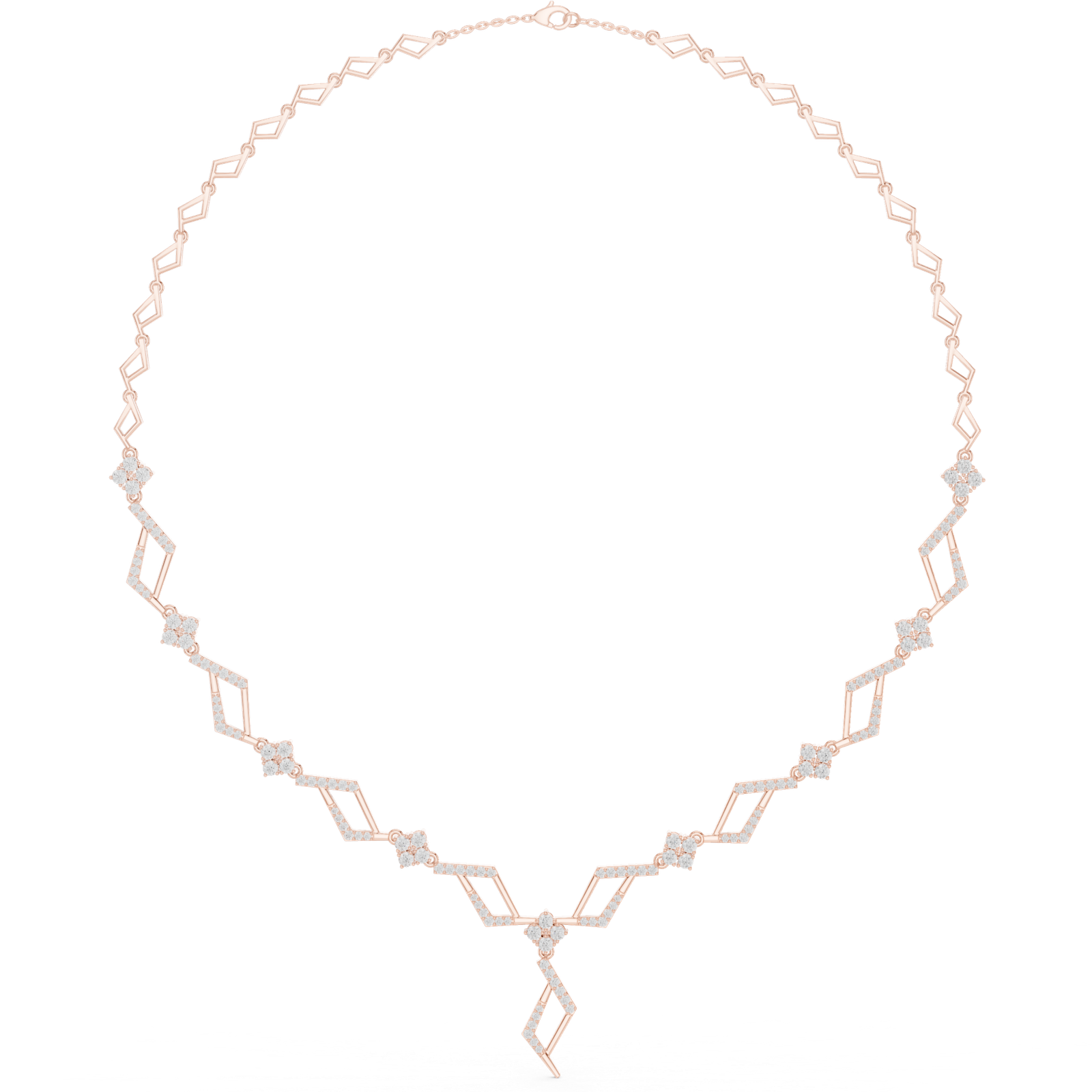 2.95 Cts Round Cut Certified Lab Grown Diamond Gold Necklace NK-35