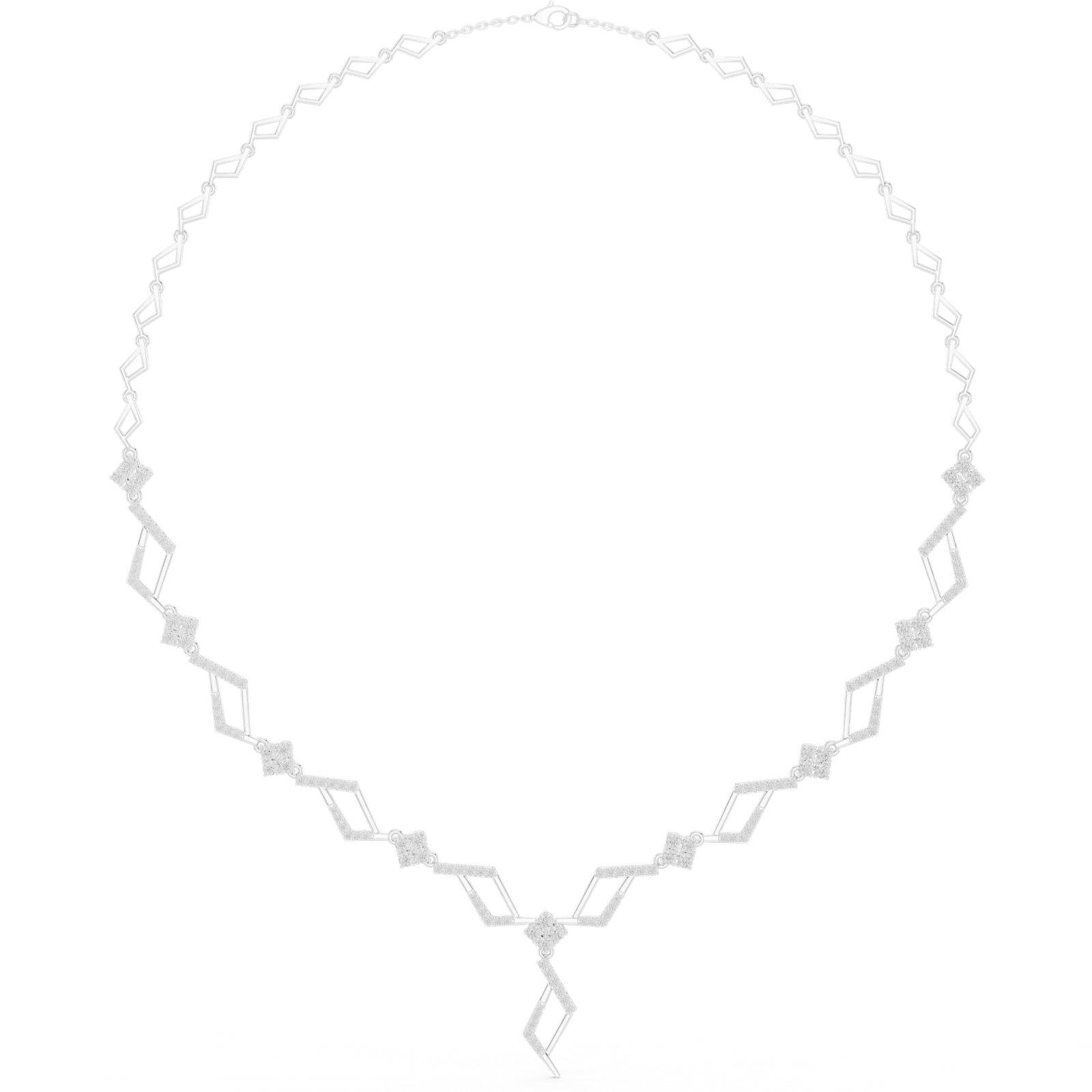 2.95 Cts Round Cut Certified Lab Grown Diamond Gold Necklace NK-35
