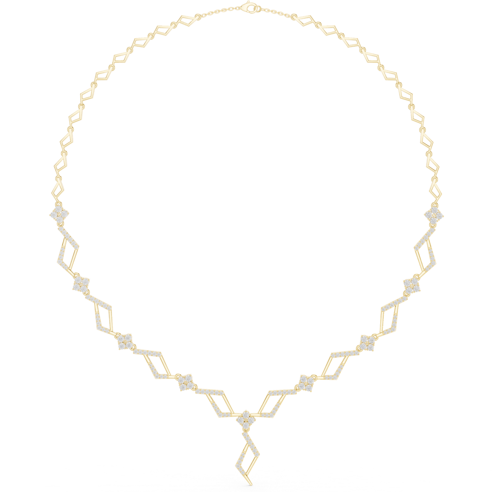 2.95 Cts Round Cut Certified Lab Grown Diamond Gold Necklace NK-35