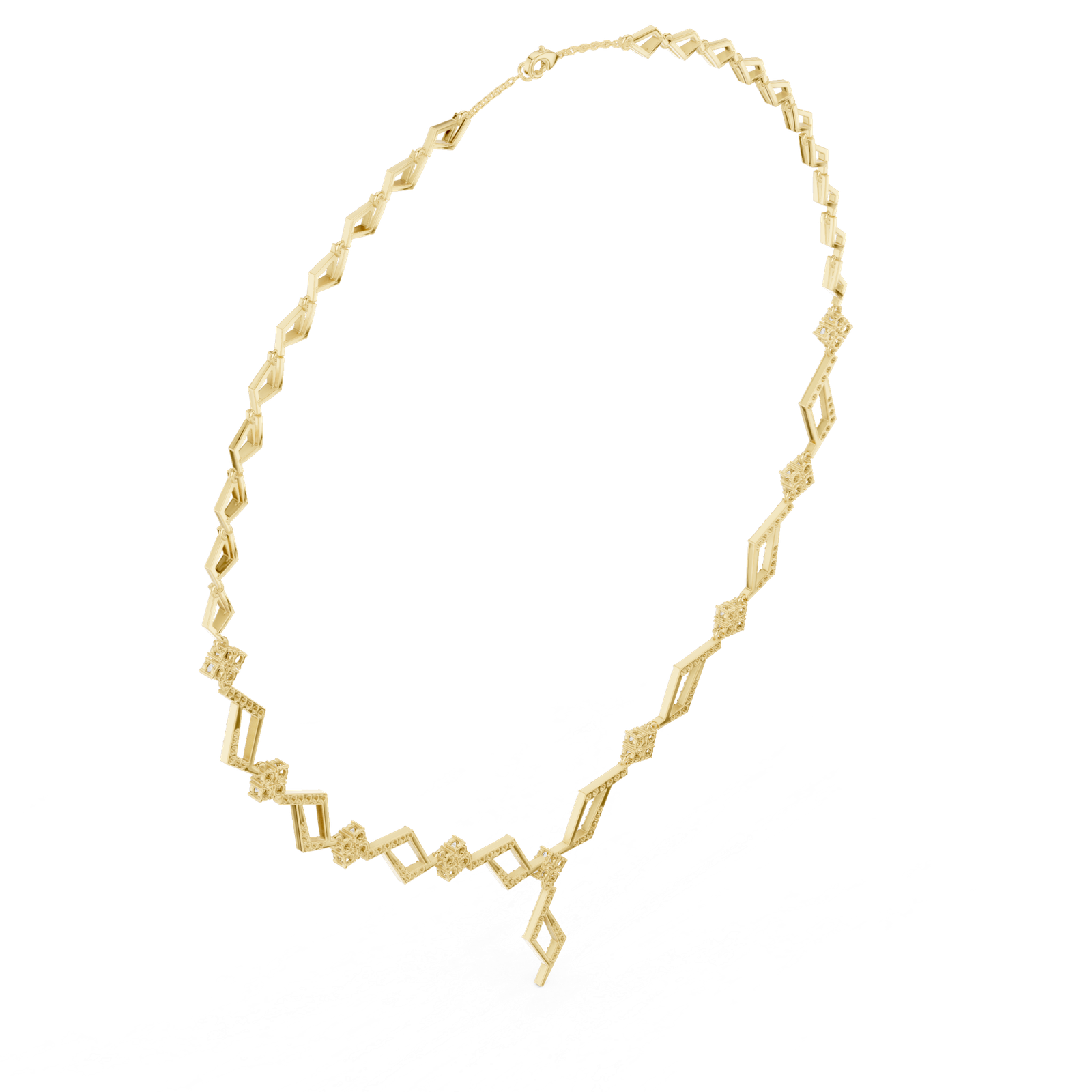 2.95 Cts Round Cut Certified Lab Grown Diamond Gold Necklace NK-35 - Image 2