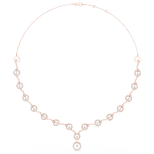 1.46 Cts Round Cut Certified Lab Grown Diamond Gold Necklace NK-38