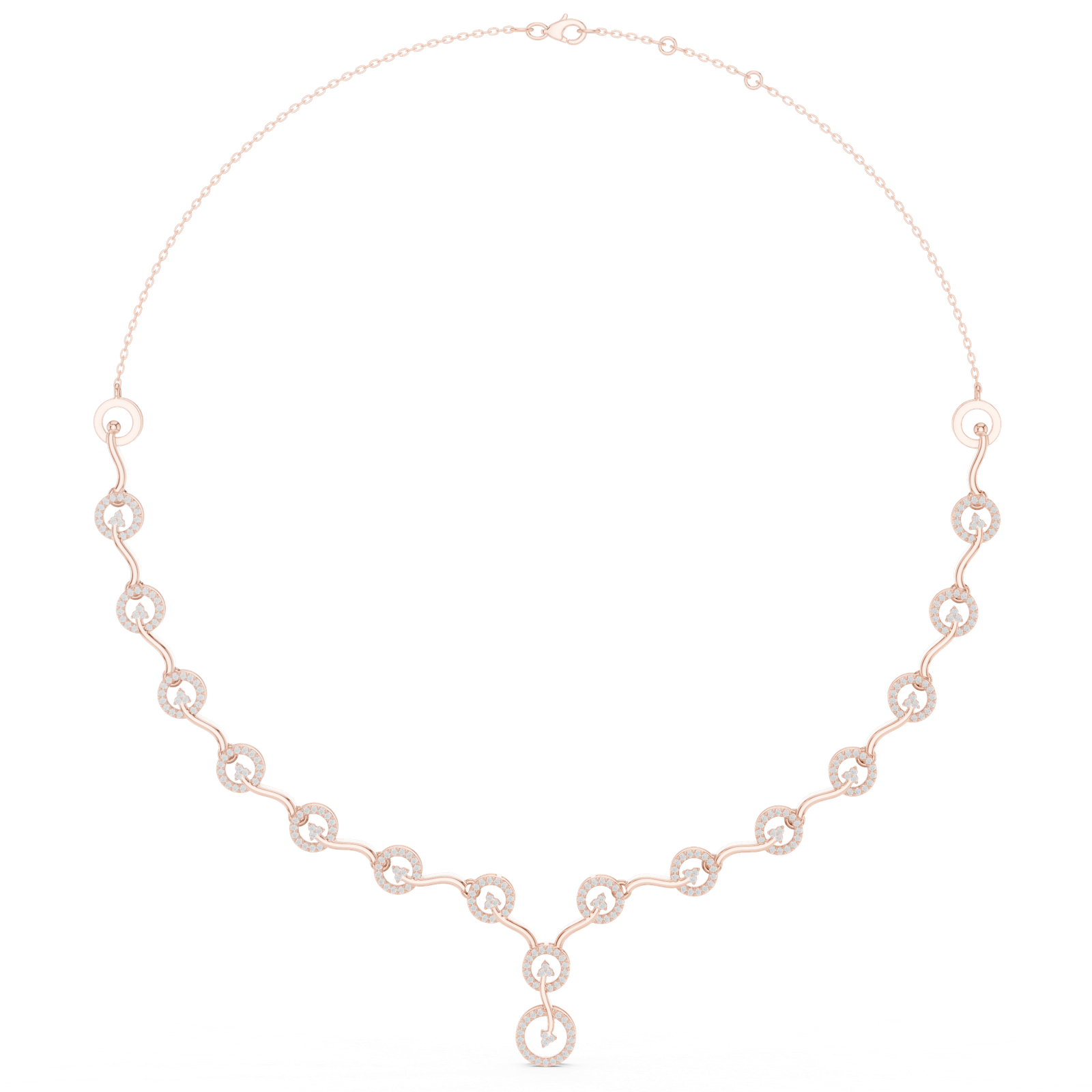 1.46 Cts Round Cut Certified Lab Grown Diamond Gold Necklace NK-38