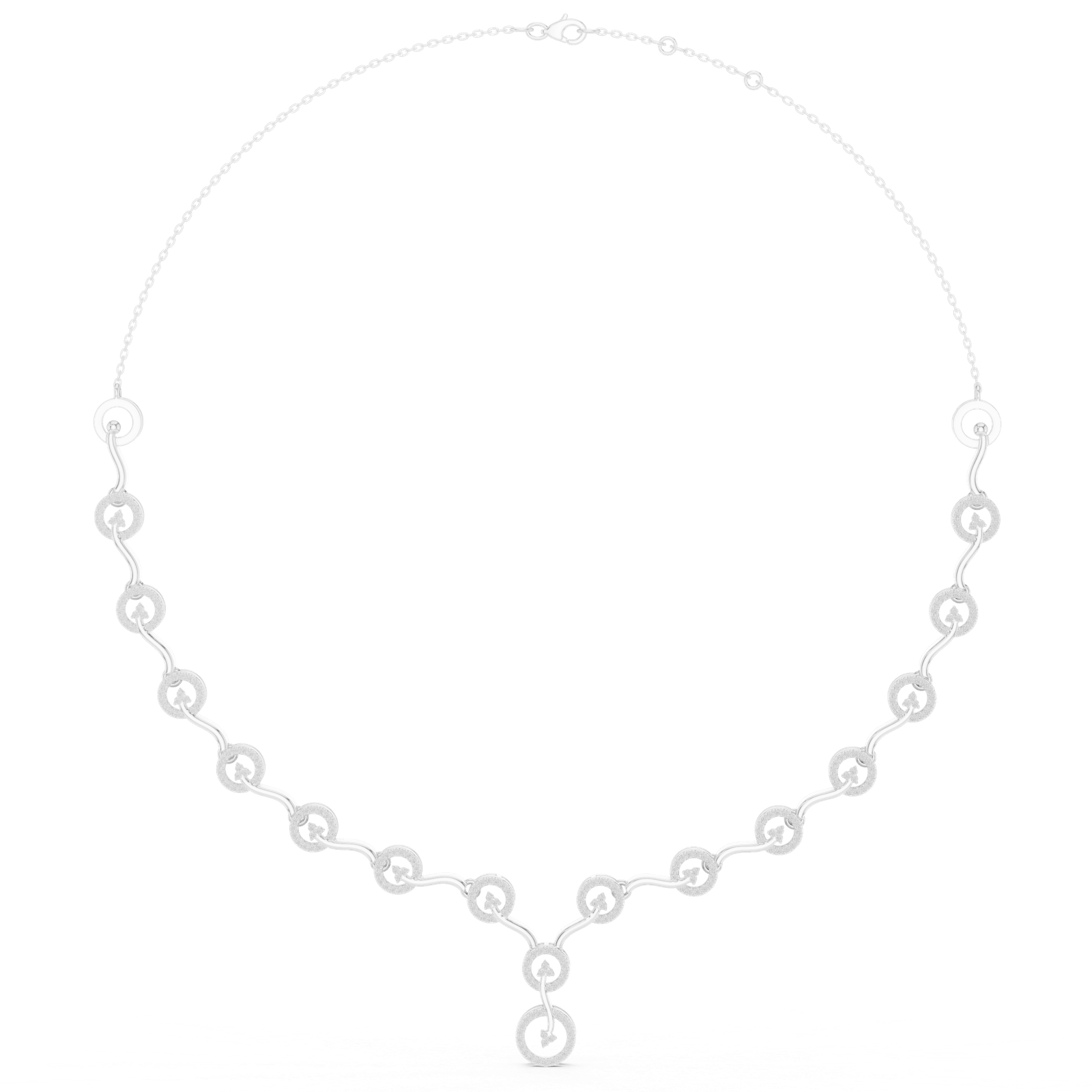 1.46 Cts Round Cut Certified Lab Grown Diamond Gold Necklace NK-38