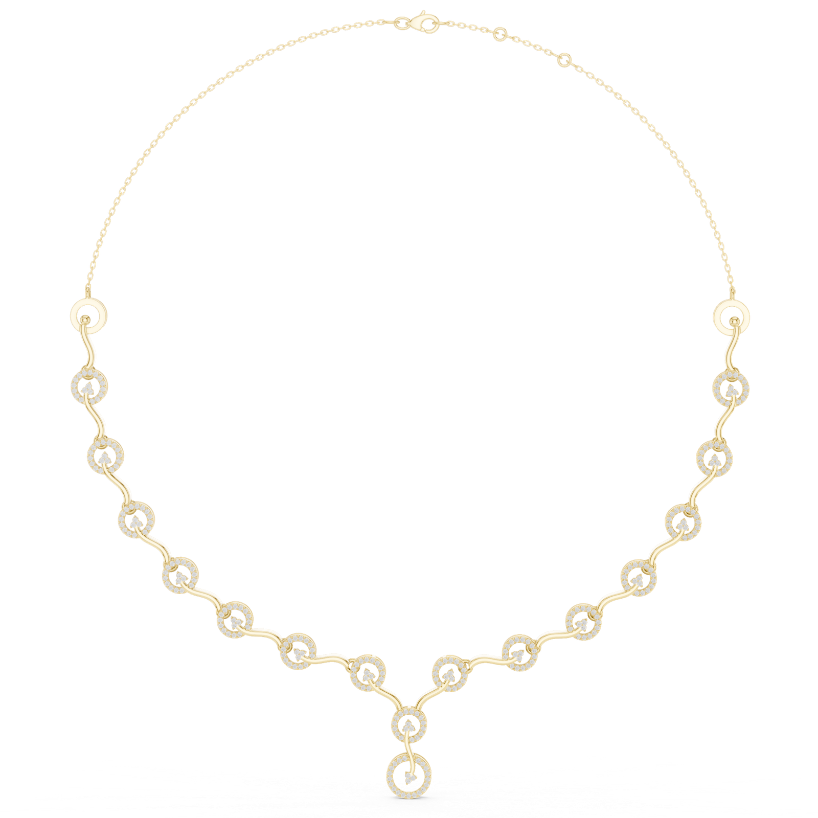 1.46 Cts Round Cut Certified Lab Grown Diamond Gold Necklace NK-38
