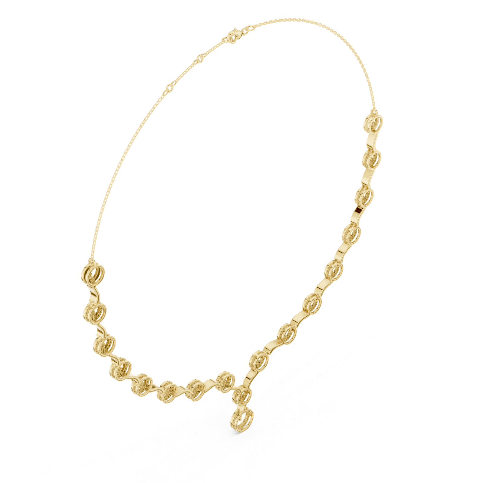 1.46 Cts Round Cut Certified Lab Grown Diamond Gold Necklace NK-38