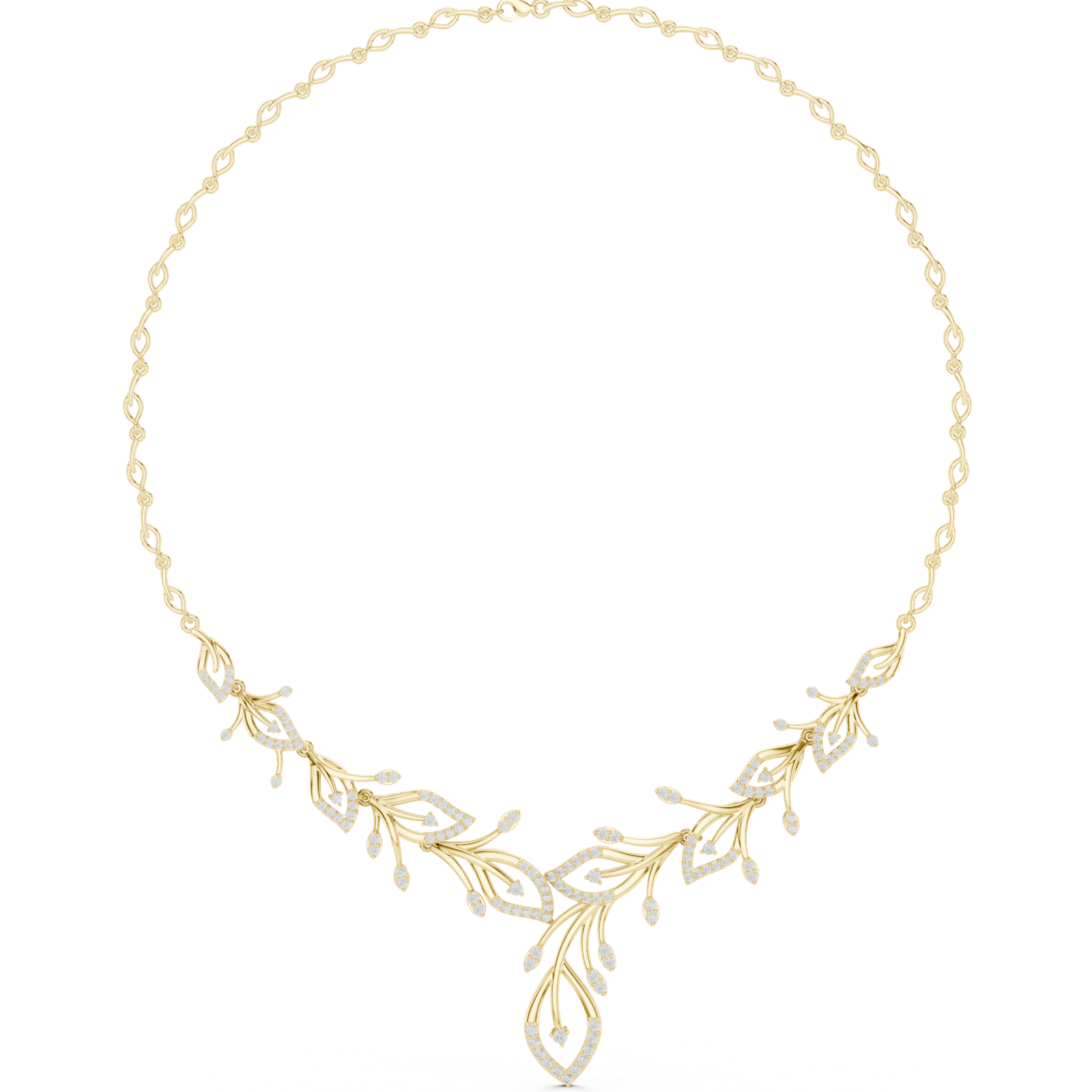 2.36 Cts Round Cut Certified Lab Grown Diamond Gold Necklace NK-4