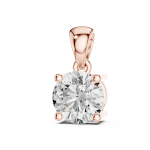 1.00 Cts Round Cut Certified Lab Grown Diamond Gold Pendant PD-001