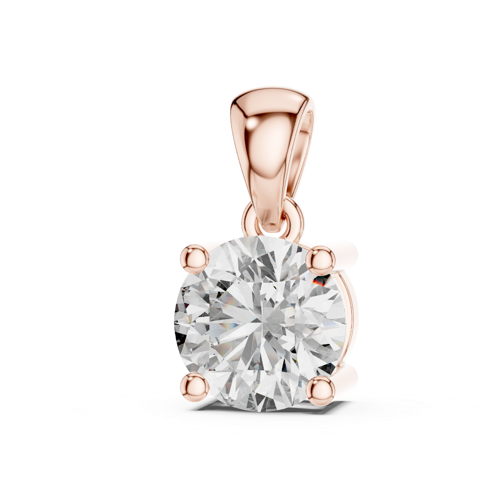 1.00 Cts Round Cut Certified Lab Grown Diamond Gold Pendant PD-35