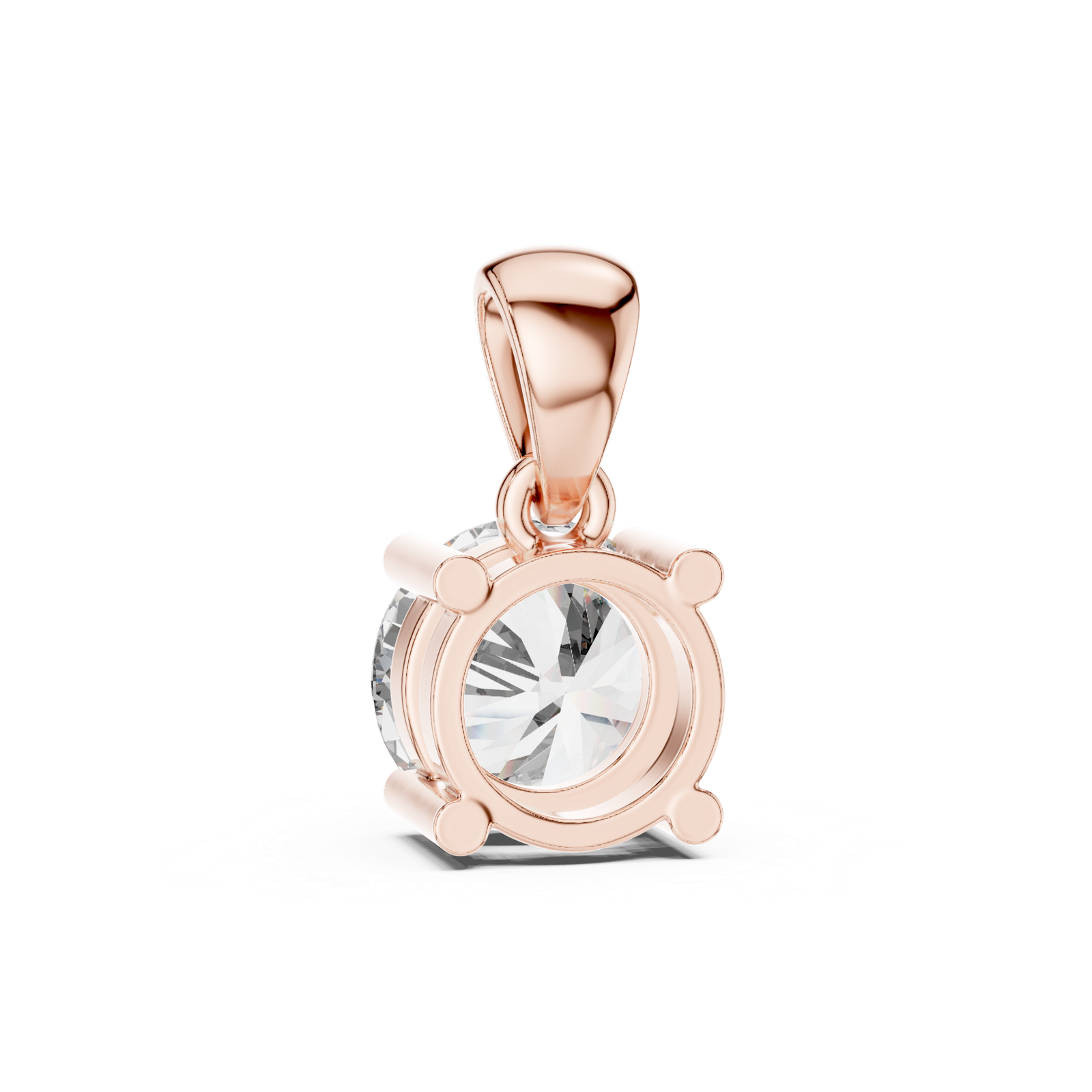 1.00 Cts Round Cut Certified Lab Grown Diamond Gold Pendant PD-35