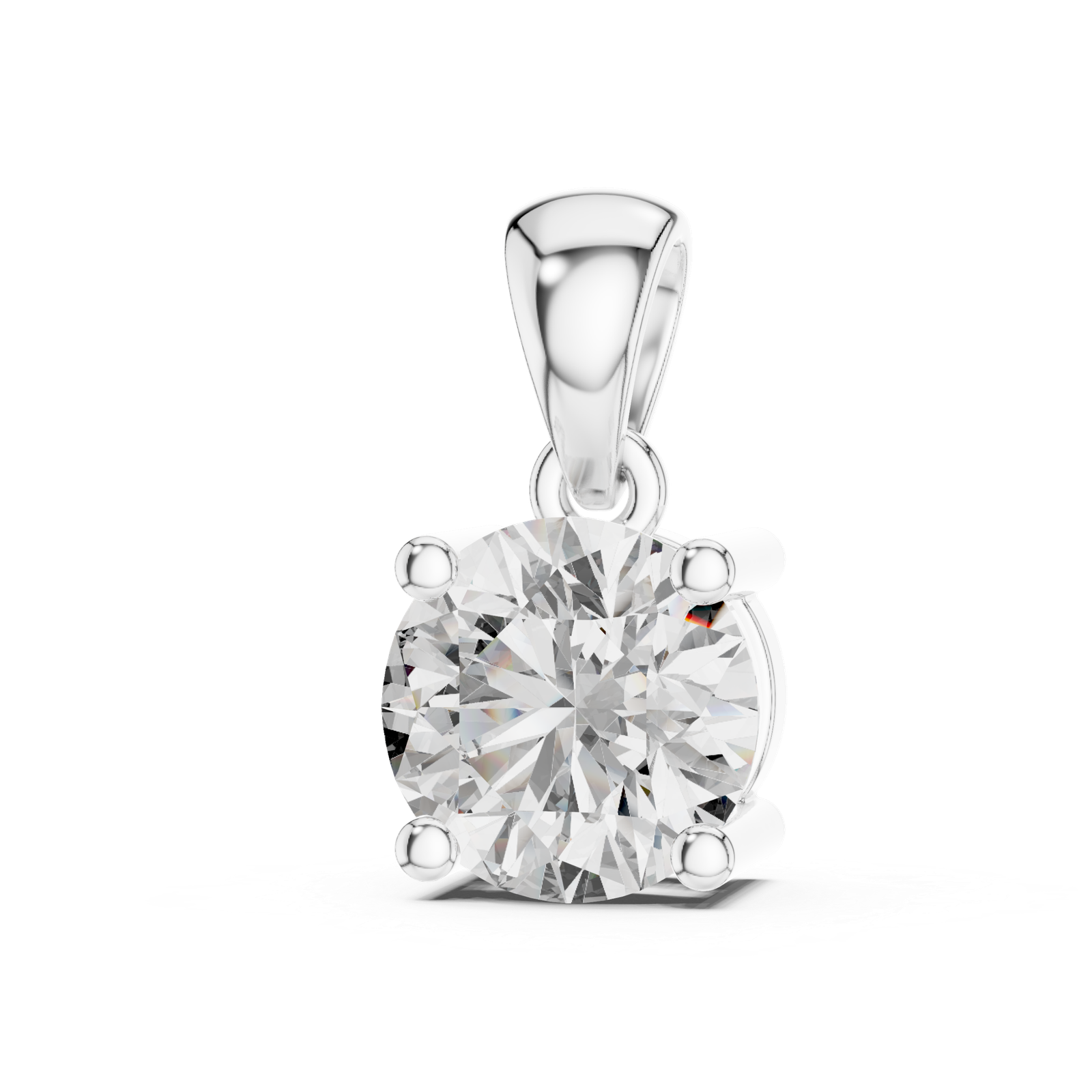 1.00 Cts Round Cut Certified Lab Grown Diamond Gold Pendant PD-35
