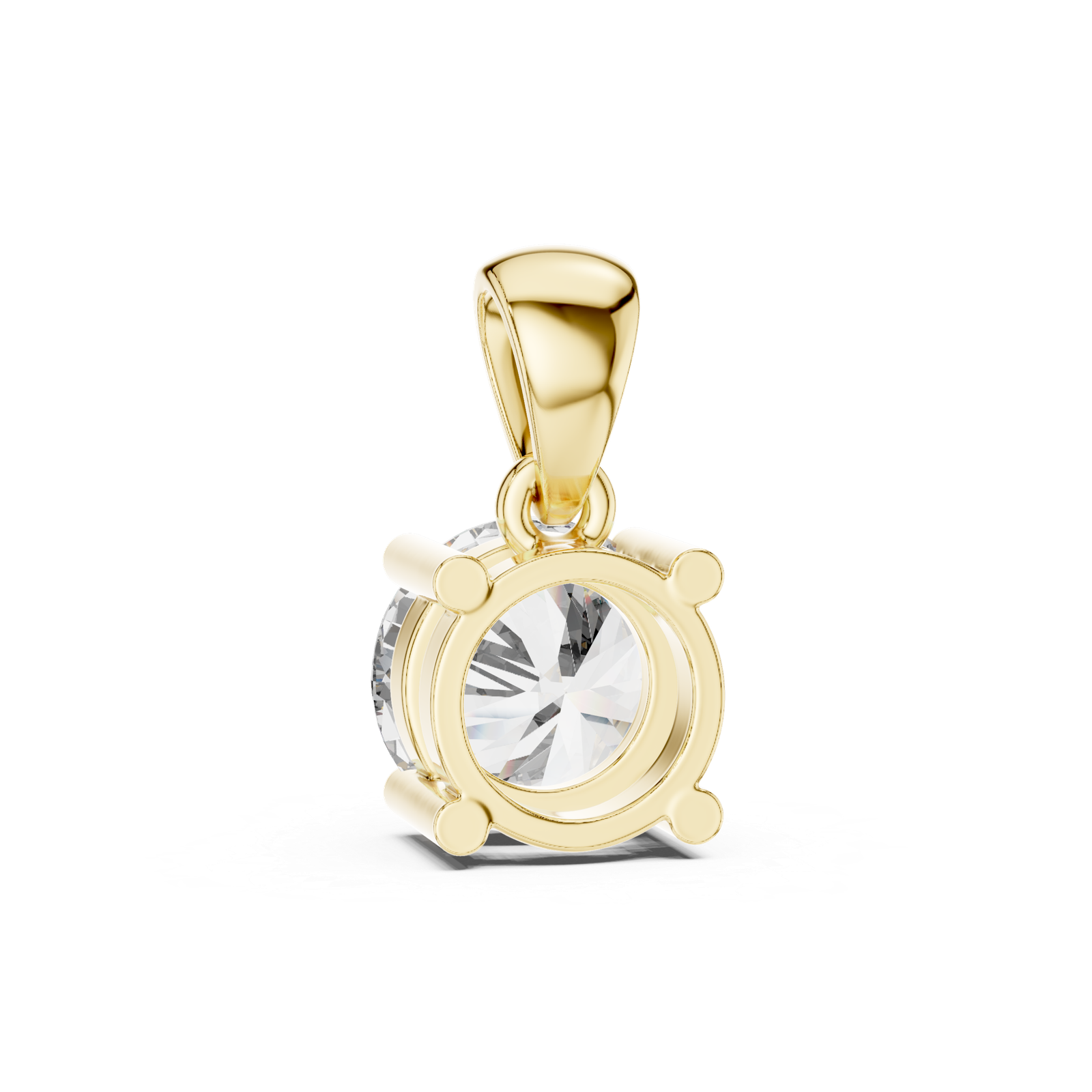 1.00 Cts Round Cut Certified Lab Grown Diamond Gold Pendant PD-35